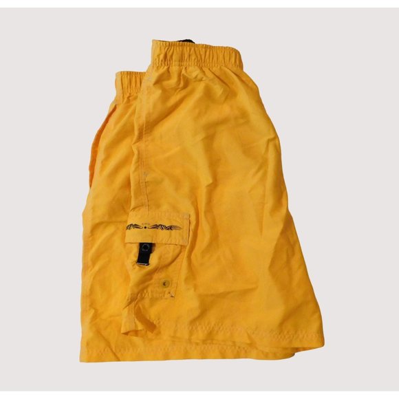 Newport Blue Swim Shorts XL Yellow Mesh Lining Pockets NPB Polyester - Picture 3 of 6